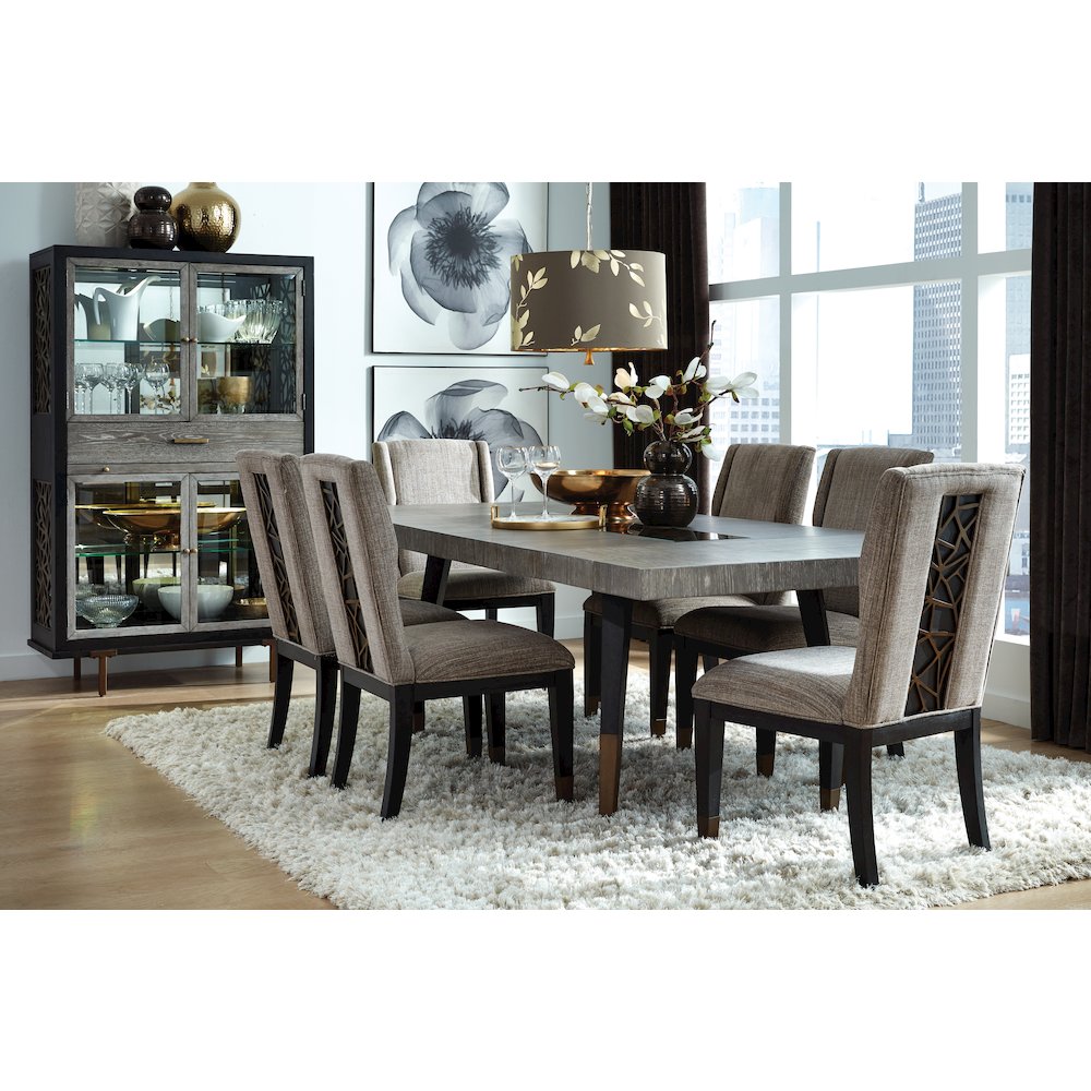 Ryker Nocturn Black And Coventry Grey Rectangular Dining Table