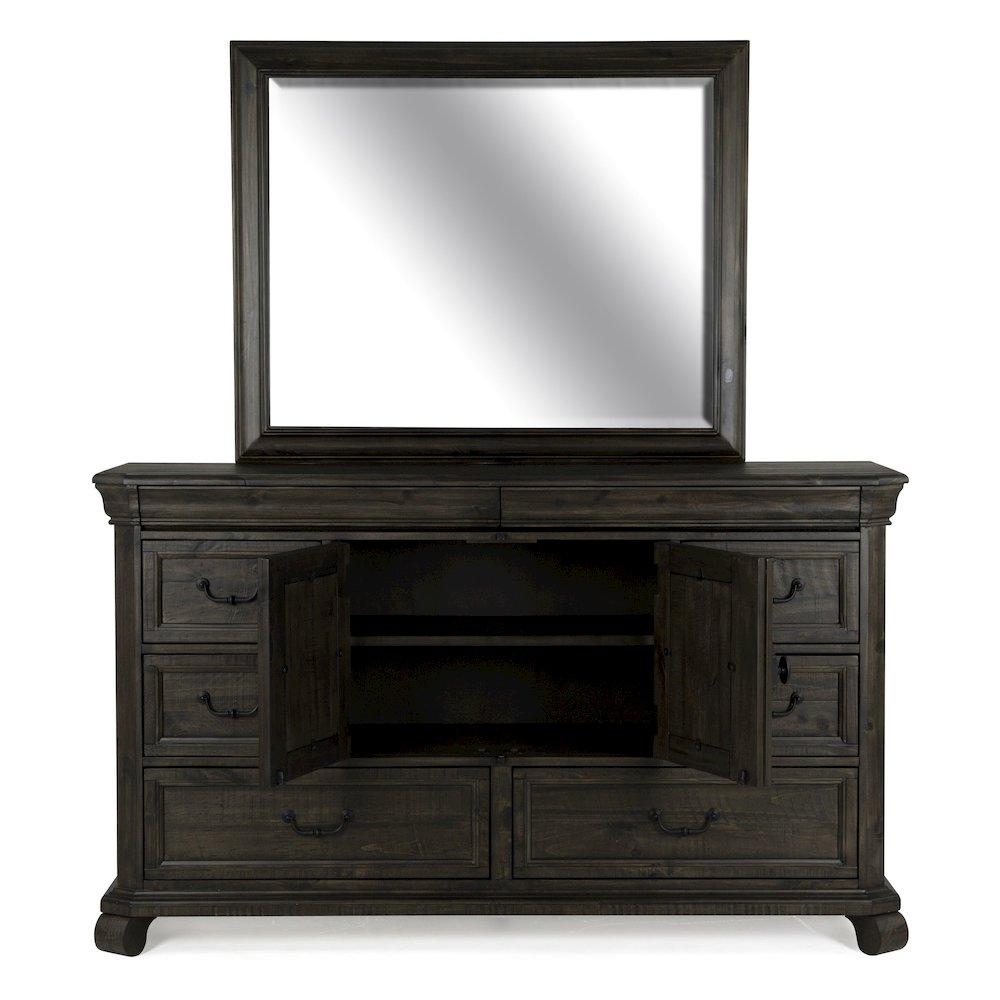 Bellamy Peppercorn Drawer Dresser With Landscape Mirror