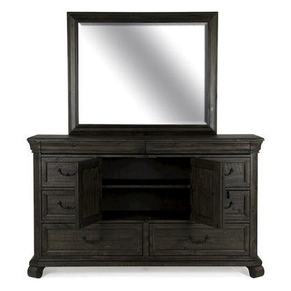 Bellamy Peppercorn Drawer Dresser With Landscape Mirror