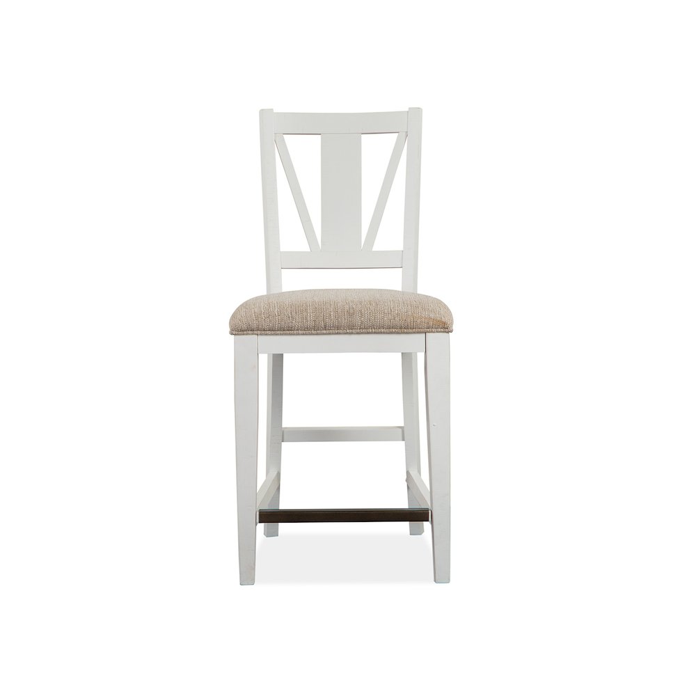 Heron Cove Chalk White And Dovetail Grey Upholstered Counter Chair Two Pack