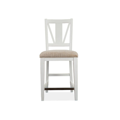 Heron Cove Chalk White And Dovetail Grey Upholstered Counter Chair Two Pack