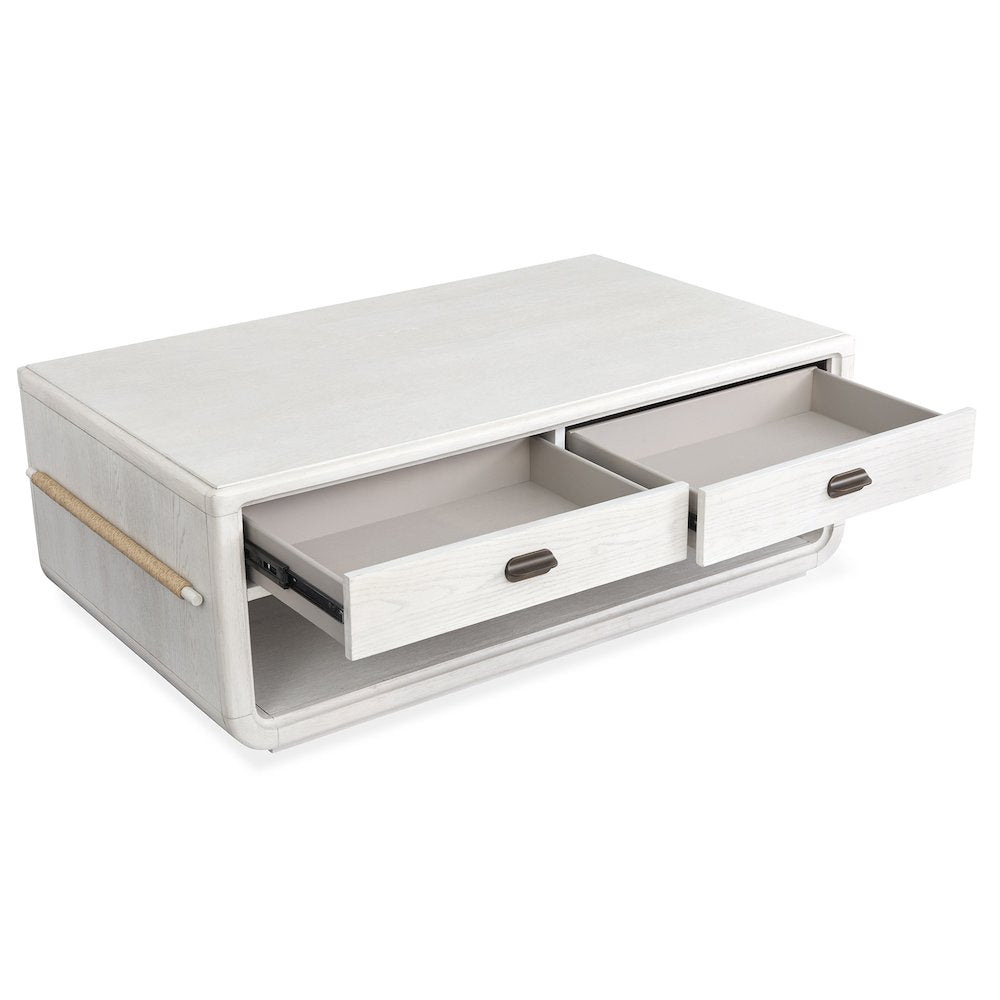 Sunset Cove Moonlight Pearl Rectangular Cocktail Table With Casters