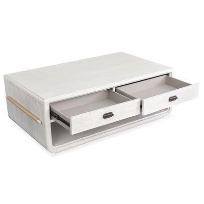 Sunset Cove Moonlight Pearl Rectangular Cocktail Table With Casters