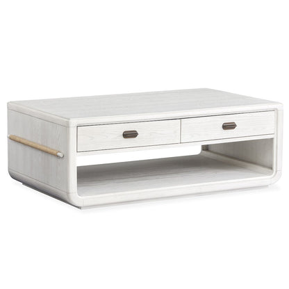 Sunset Cove Moonlight Pearl Rectangular Cocktail Table With Casters