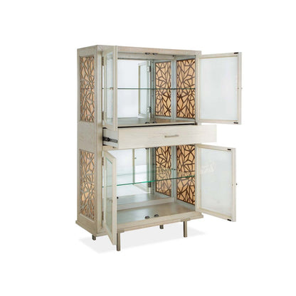 Lenox Warm Silver And Acadia White Display Cabinet
