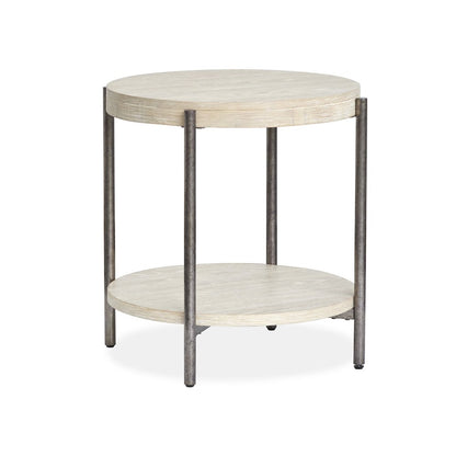 Jennings Edgecomb Grey And Weathered Antique Nickel Round End Table