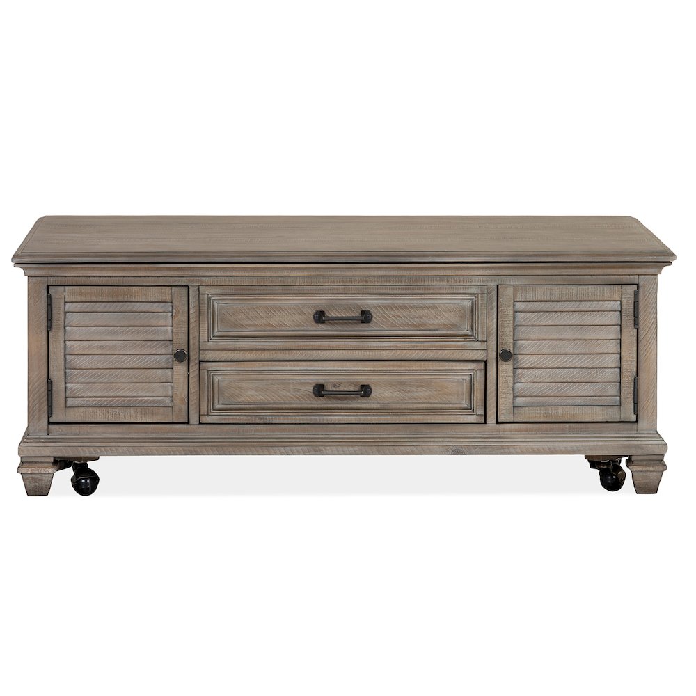 Lancaster Dovetail Grey Lift Top Storage Cocktail Table With Casters