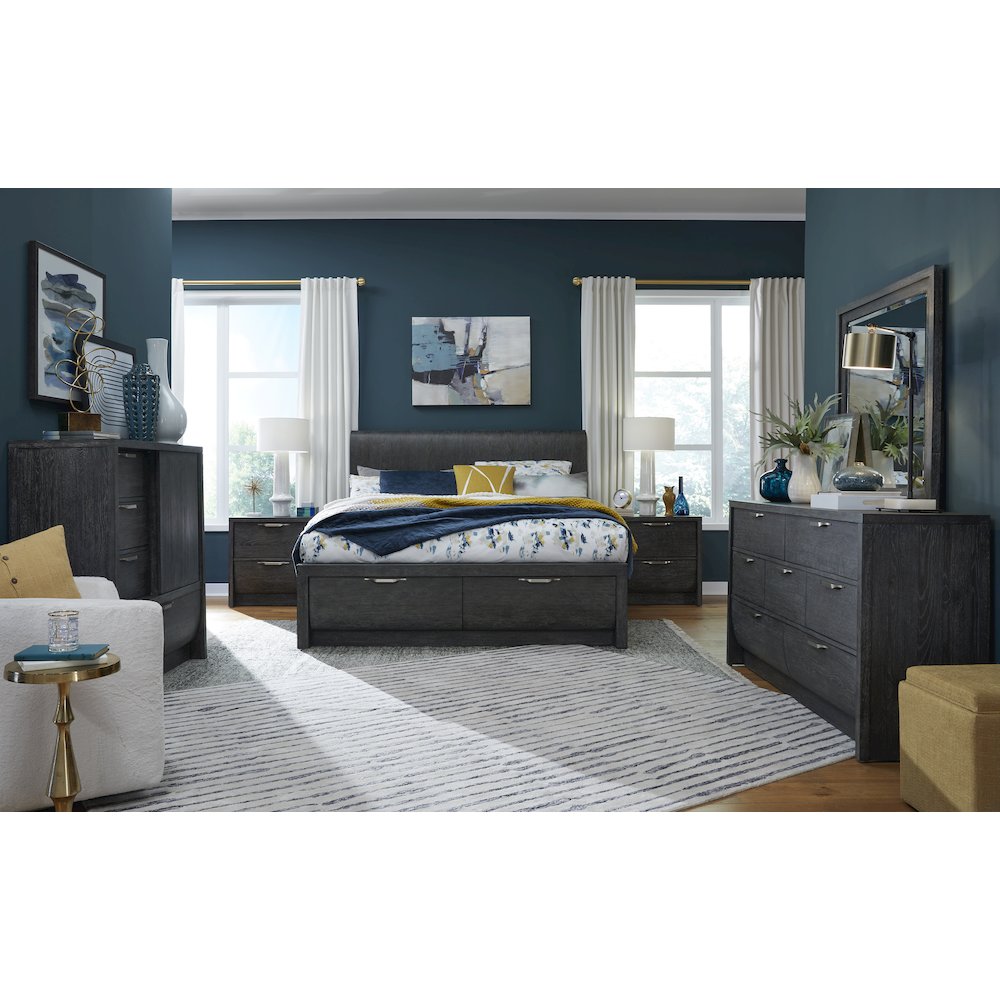Kinsley Black Heron Queen Panel Storage Bed