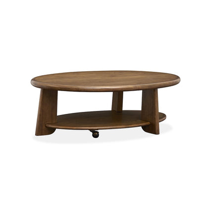 Tanner Tawny Brown Oval Cocktail Table With Casters