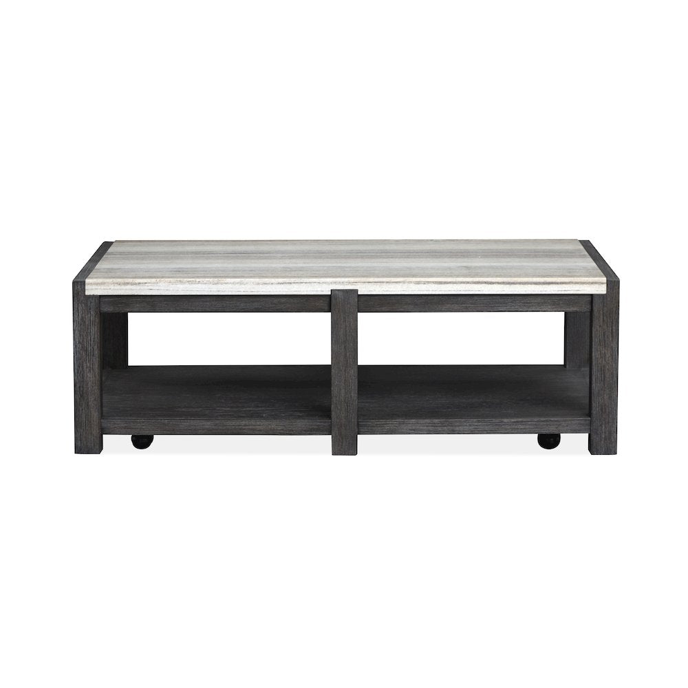 Plum Creek Ravenwood Black Rectangular Cocktail Table With Casters