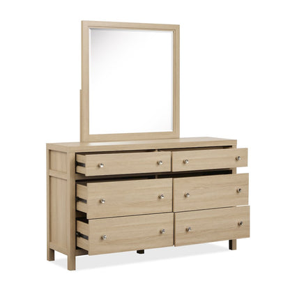 Merrifield Sandstone Beige Dresser With Portrait Mirror