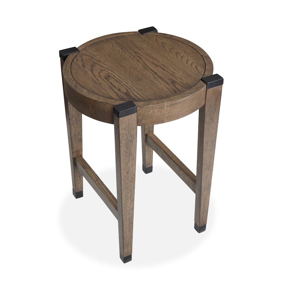 Kaysen Wallaby And Matte Black Round End Table