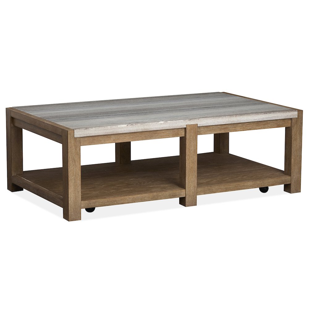 Plum Creek Sierra Brown Rectangular Cocktail Table With Casters