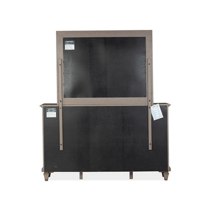 Lancaster Dovetail Grey Drawer Dresser With Landscape Mirror