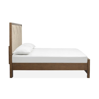 Callisto Bourbon Brown Queen Upholstered Panel Bed