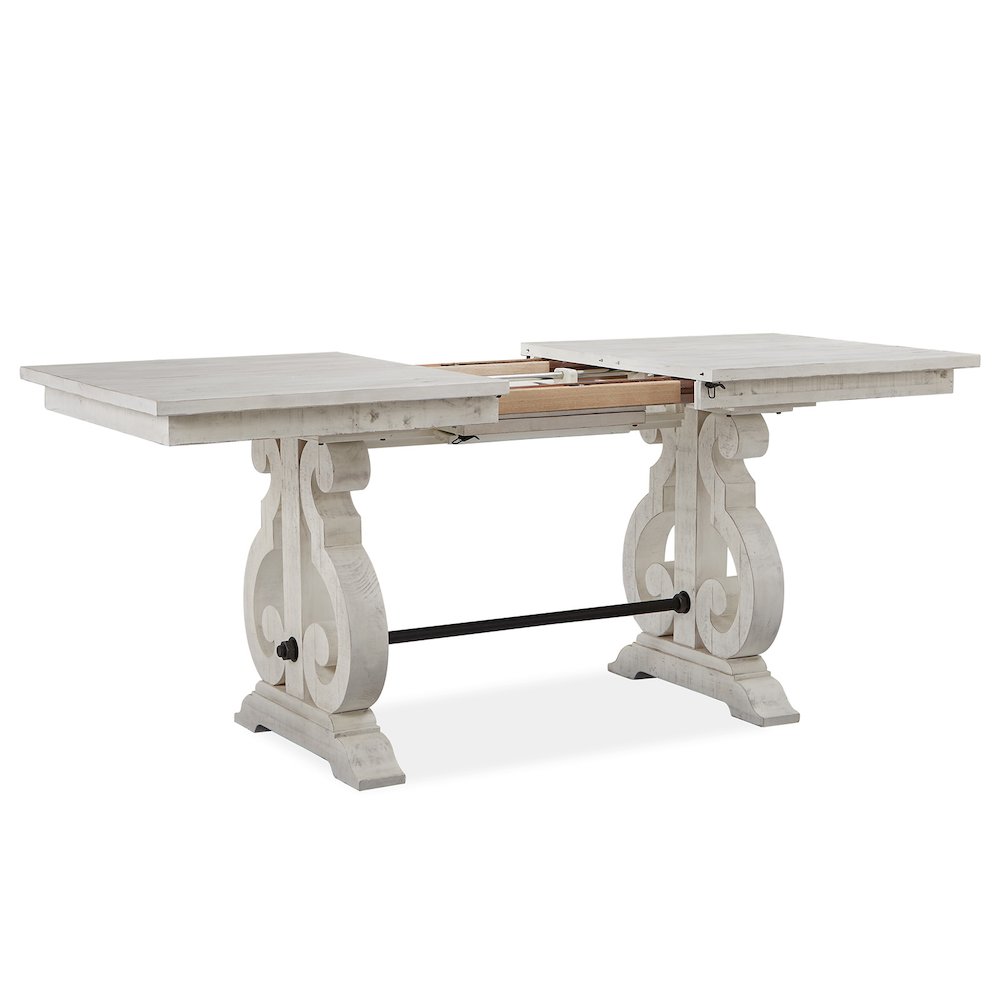 Alabaster And Toasted Nutmeg Extendable Rectangular Counter Height Dining Table