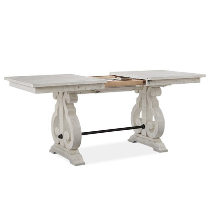 Alabaster And Toasted Nutmeg Extendable Rectangular Counter Height Dining Table