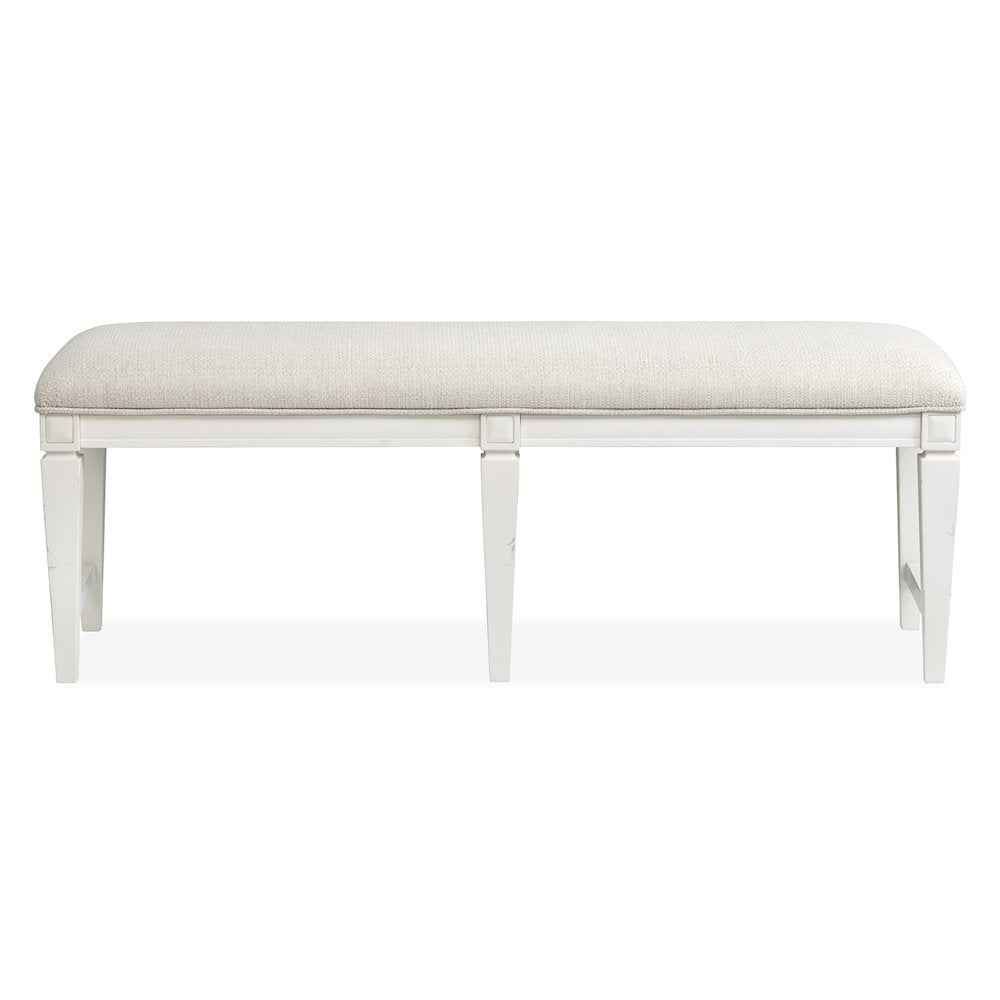Willowbrook Egg Shell White Upholstered Bench