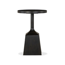 Lindon Coffee Bean Round Pedestal Accent End Table