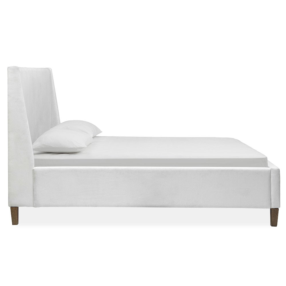 Lindon Belgian Wheat And Coffee Bean King White Upholstered Island Bed