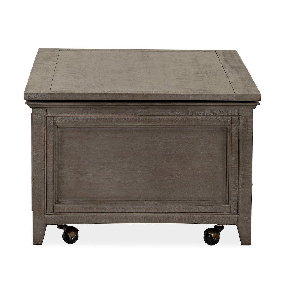 Paxton Place Dovetail Grey Lift Top Storage Cocktail Table With Casters
