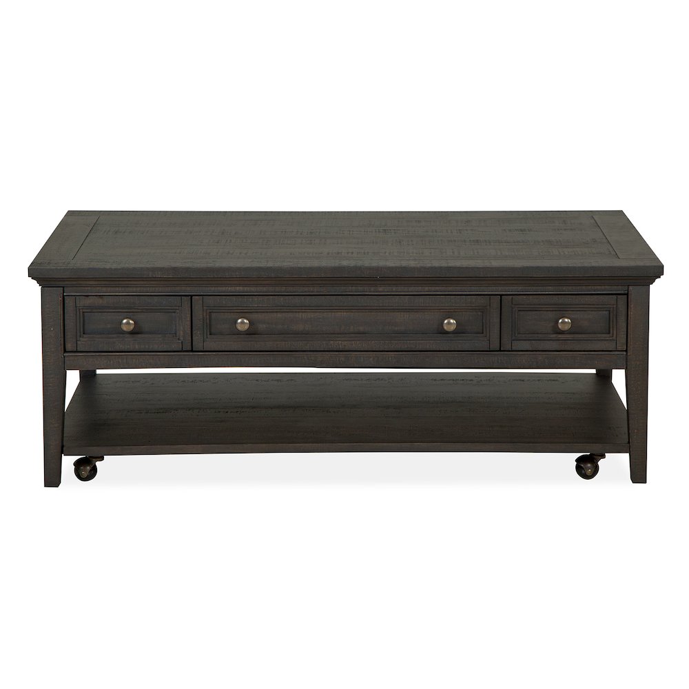 Westley Falls Graphite Rectangular Cocktail Table With Casters