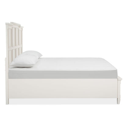 Willowbrook Egg Shell White With Slight Rub Through King Panel Storage Bed