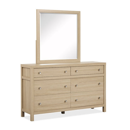 Merrifield Sandstone Beige Dresser With Portrait Mirror