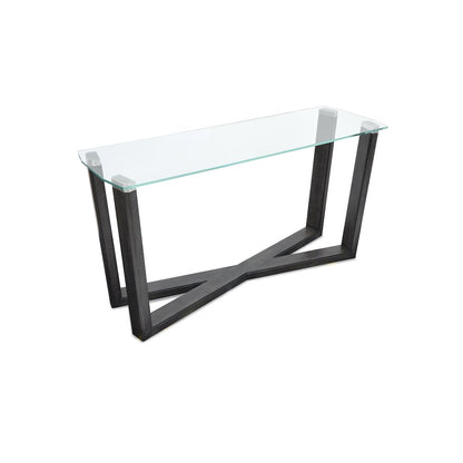 Wexler Black Truffle And Clear Glass Rectangular Sofa Table