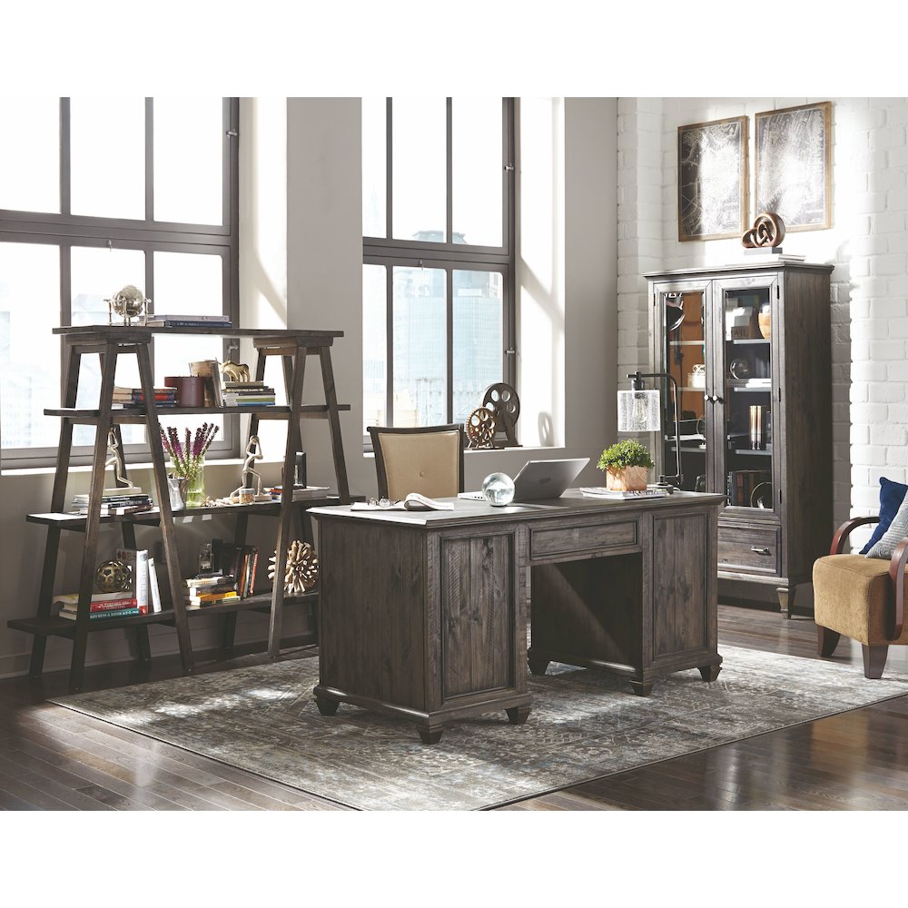 Sutton Place Weathered Charcoal Executive Desk