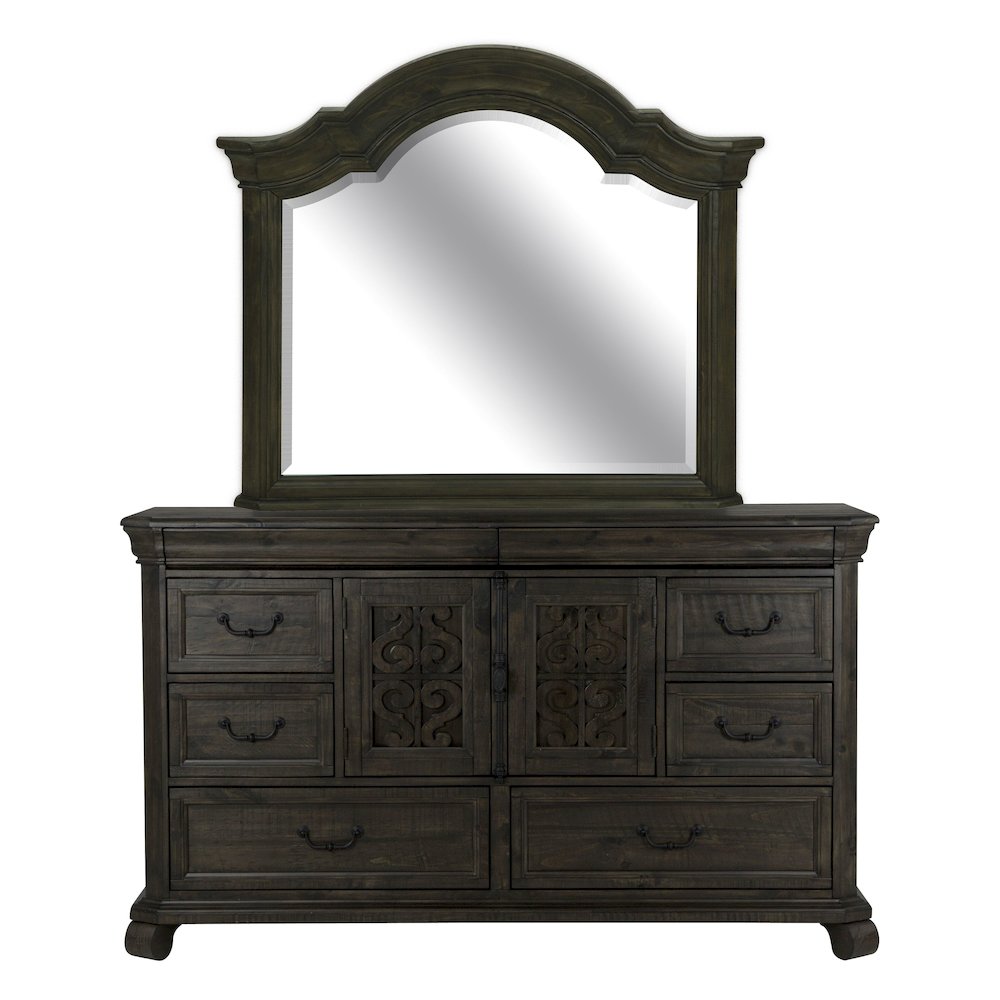 Bellamy Peppercorn Drawer Dresser With Shaped Mirror