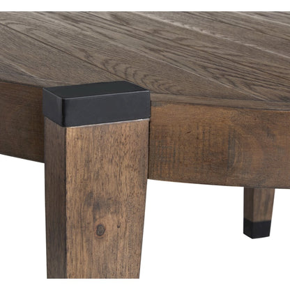 Kaysen Wallaby And Matte Black Round Cocktail Table