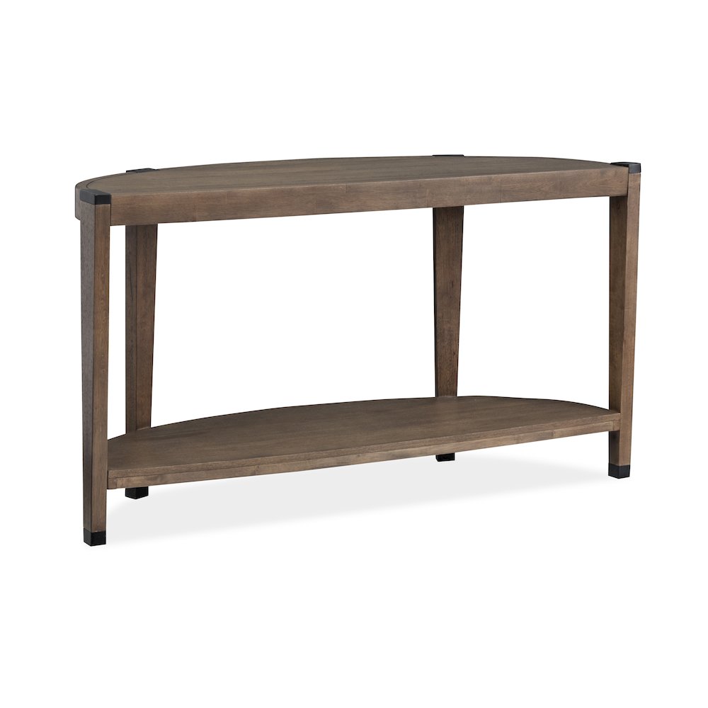 Kaysen Wallaby And Matte Black Demilune Sofa Table