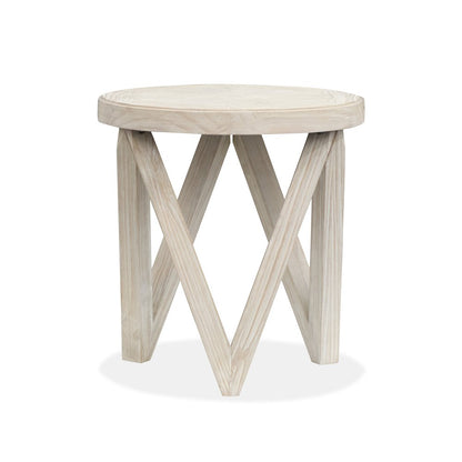 Bostwick Coconut Cream Round End Table