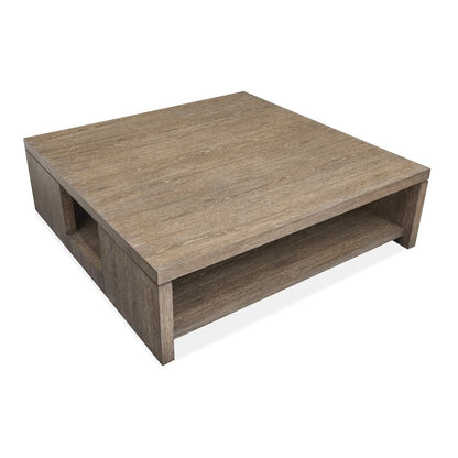 Conway Spiced Brown Square Cocktail Table With Casters