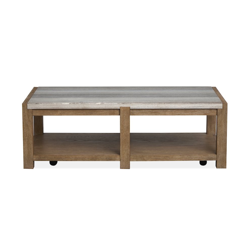 Plum Creek Sierra Brown Rectangular Cocktail Table With Casters