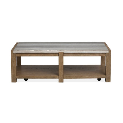 Plum Creek Sierra Brown Rectangular Cocktail Table With Casters