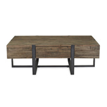Prescott Rustic Honey And Distressed Iron Rectangular Cocktail Table