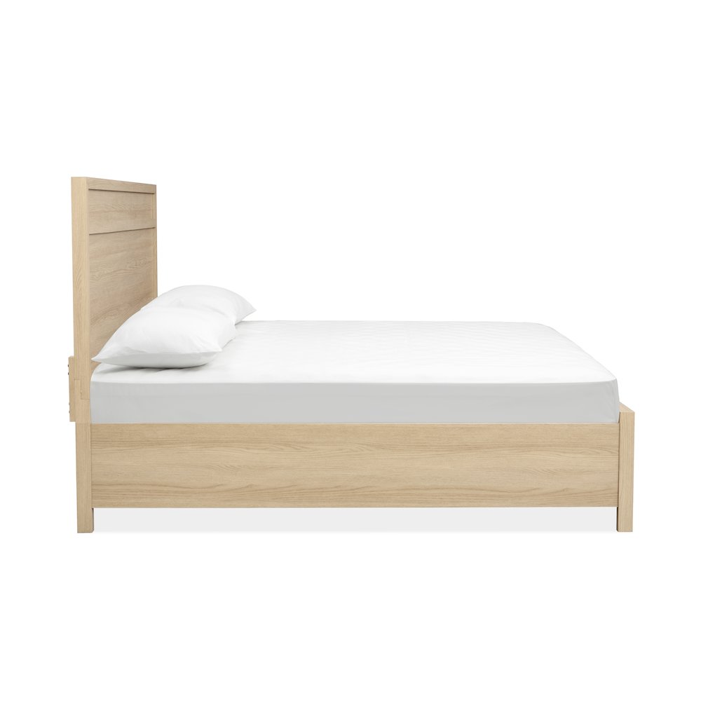 Merrifield Sandstone Beige Queen Panel Storage Bed