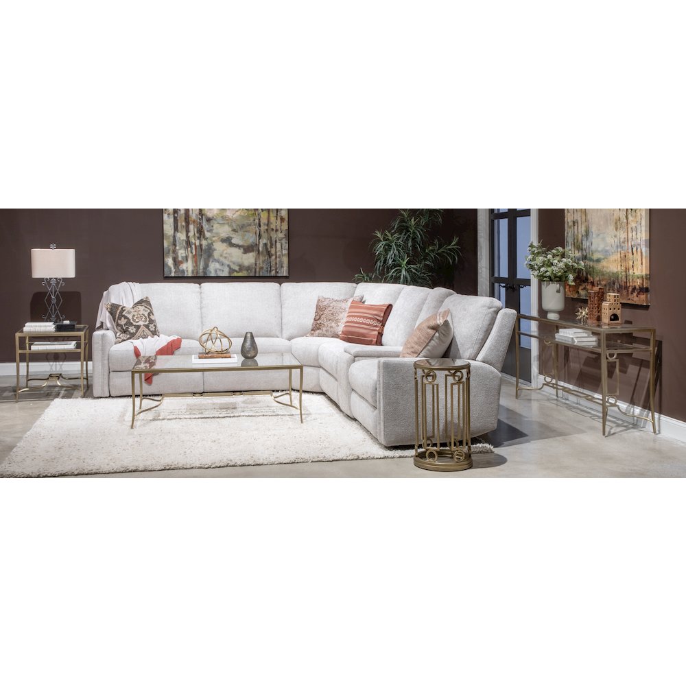 Lorena Burnished Brass Rectangular End Table