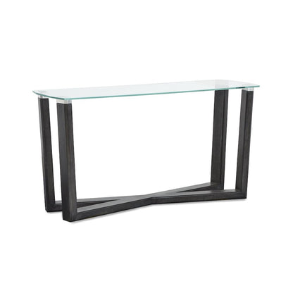 Wexler Black Truffle And Clear Glass Rectangular Sofa Table