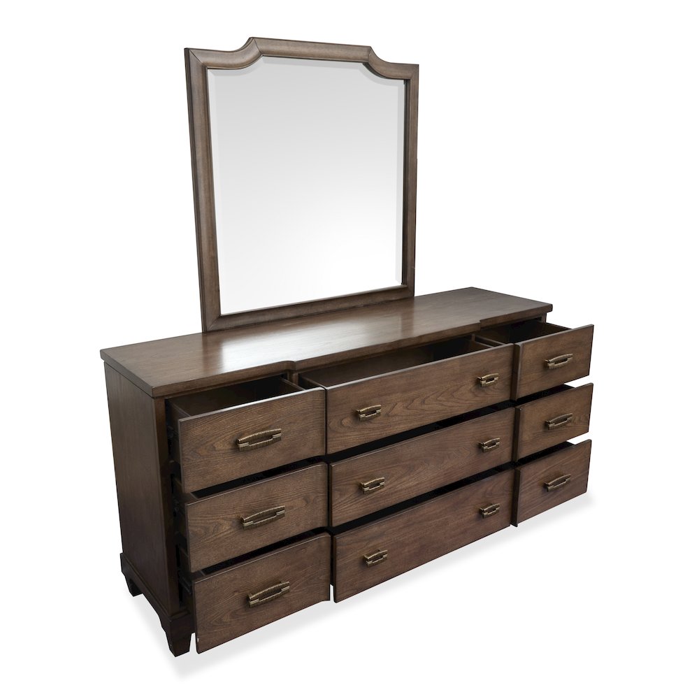 Sugar Mill Spiced Rum Drawer Dresser With Shaped Mirror