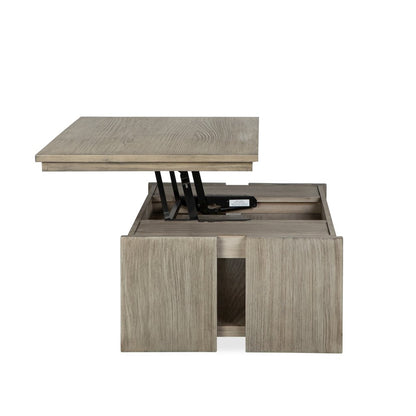 Stone Harbor Grey Rectangular Lift Top Storage Cocktail Table With Casters