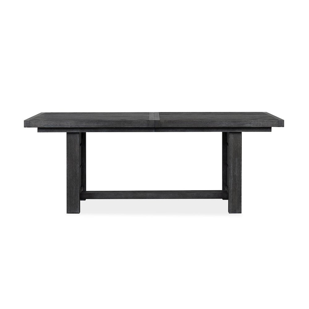 Plum Creek Ravenwood Black Extendable Trestle Dining Table