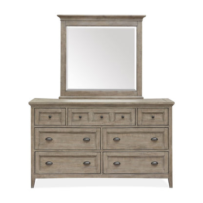 Paxton Place Dovetail Grey Drawer Dresser With Landscape Mirror
