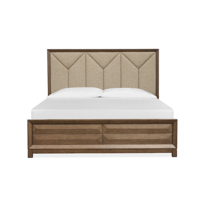 Callisto Bourbon Brown Queen Upholstered Panel Bed
