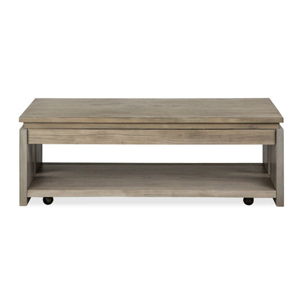 Stone Harbor Grey Rectangular Lift Top Storage Cocktail Table With Casters