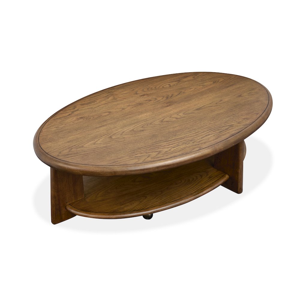 Tanner Tawny Brown Oval Cocktail Table With Casters