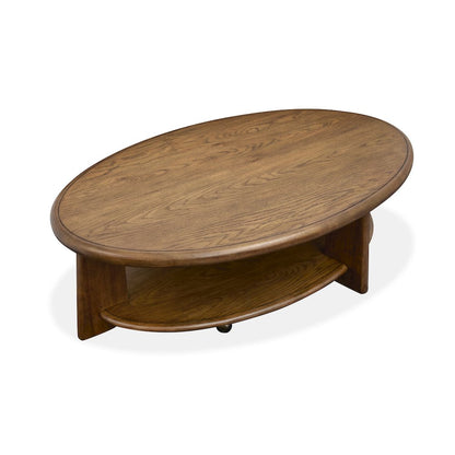Tanner Tawny Brown Oval Cocktail Table With Casters