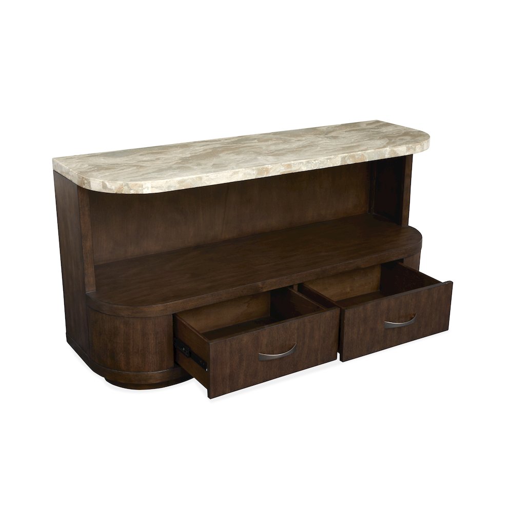 Mcpherson Burnt Umber Demilune Sofa Table